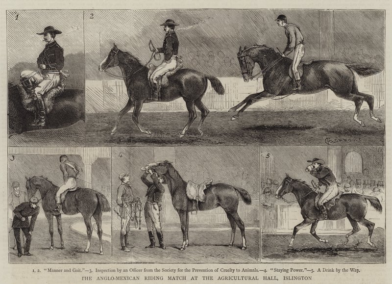 Das anglo-mexikanische Reitturnier in der Agricultural Hall, Islington von Alfred Chantrey Corbould