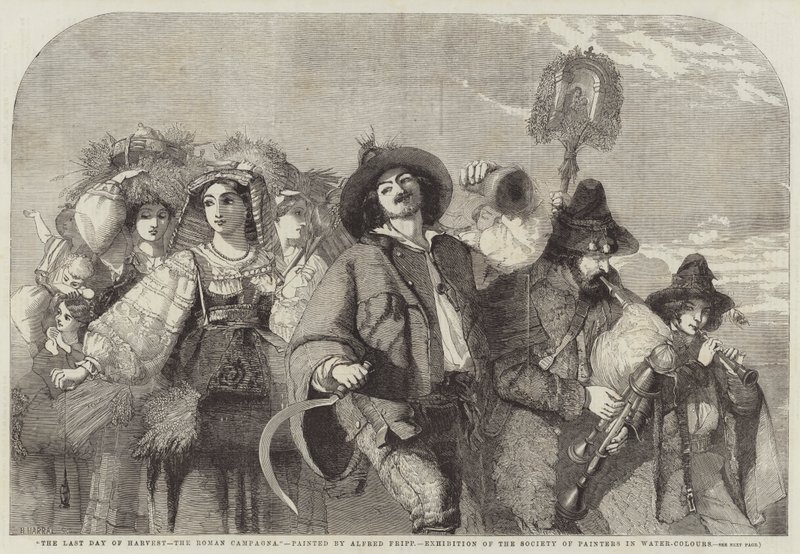 Der letzte Erntetag, die römische Campagna von Alfred Downing Fripp
