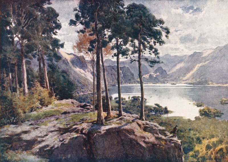 Lake District: Derwentwater, von Castle Head, ein heller Morgen von Alfred Heaton Cooper