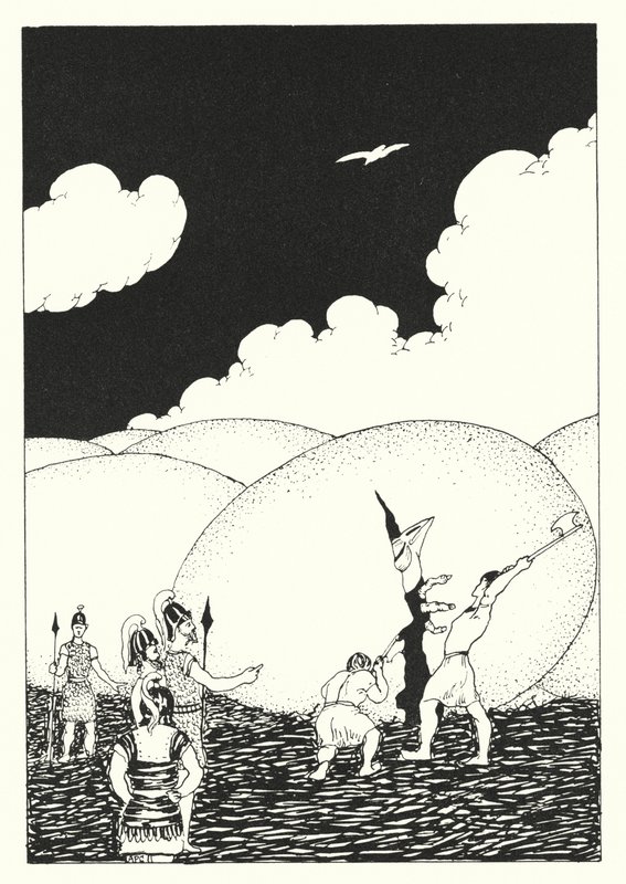 Lucians Wahre Geschichte: Das Ei des Halcyon (Stich) von Alfred Payne Garnett