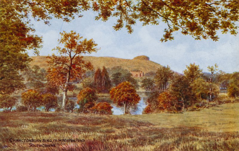 Chanctonbury Ring, vom Wiston Pond, South Downs von Alfred Robert Quinton