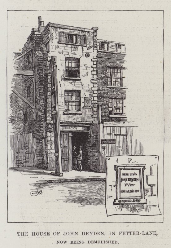 Das Haus von John Dryden in der Fetter-Lane, das jetzt abgerissen wird von Alfred Robert Quinton