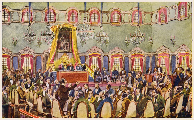 Genehmigung der portugiesischen Verfassung durch die Cortes von Alfredo Roque Gameiro