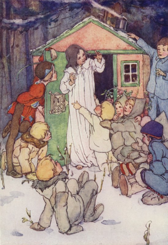 Die verlorenen Jungen knieten vor ihr von Alice Bolingbroke (after) Woodward