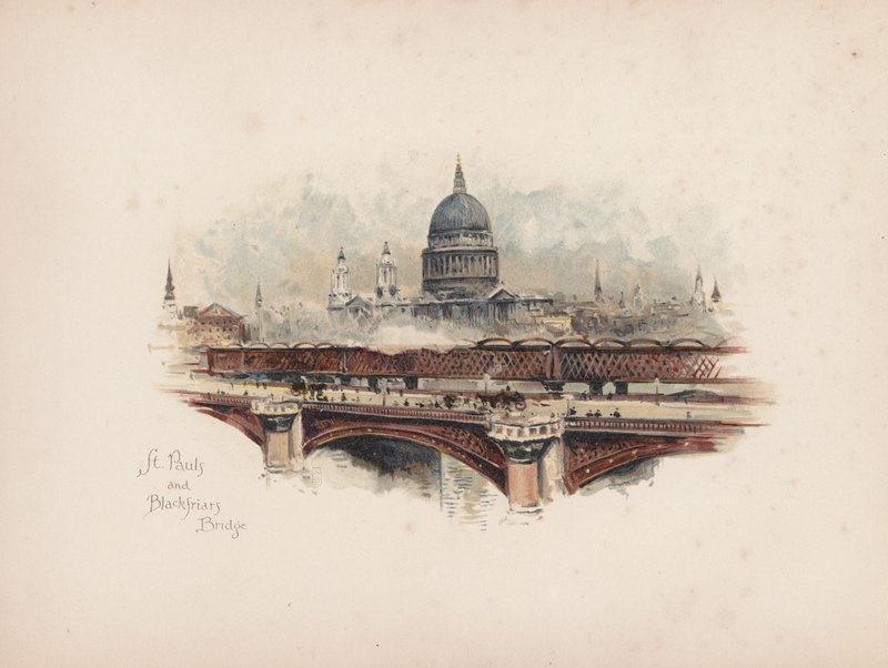 Bekanntes London: St. Pauls und Blackfriars Bridge von Allan F. Barraud