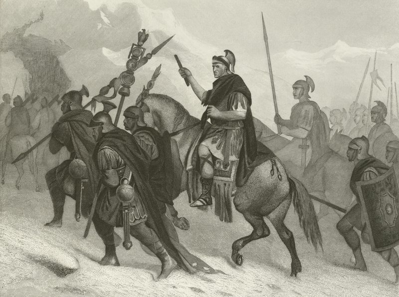 Hannibal und seine Armee überqueren die Alpen von Alonzo Chappel