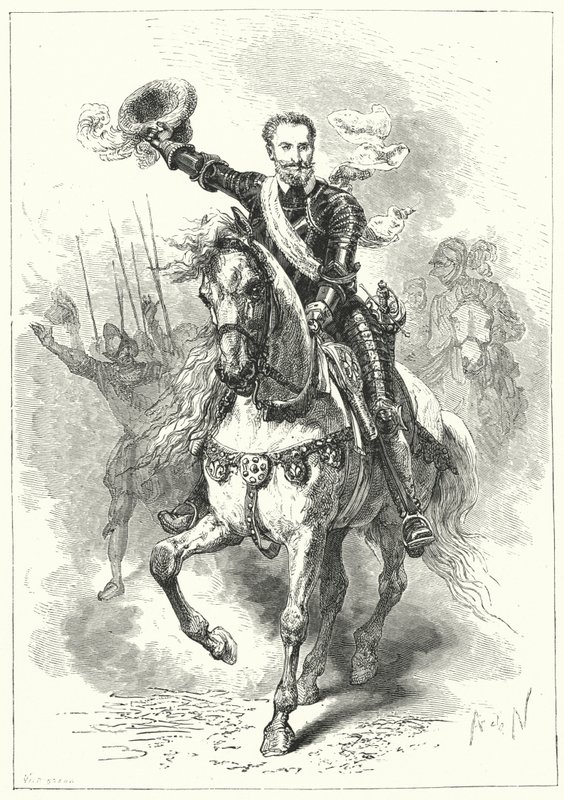 Heinrich IV von Frankreich in der Schlacht von Ivry, 1590 von Alphonse Marie de after Neuville