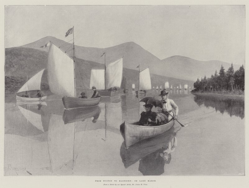 Von Euston nach Klondike, auf dem Lake Marsh von Amedee Forestier