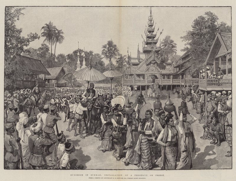 Buddhismus in Burma, Installation eines Phoongye oder Priesters von Amedee Forestier