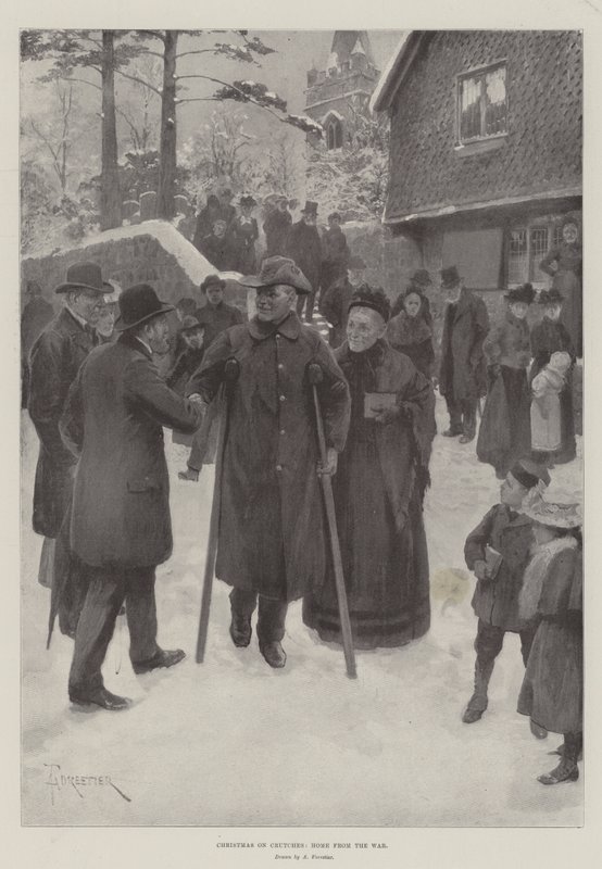 Weihnachten auf Krücken, Heimkehr aus dem Krieg von Amedee Forestier
