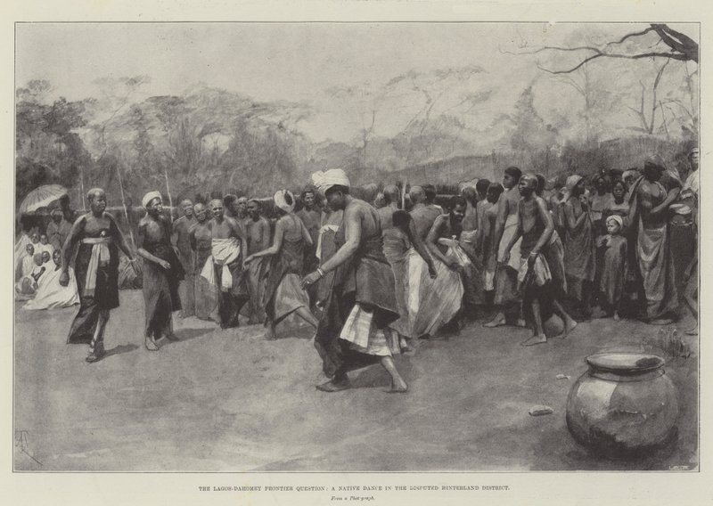 Die Lagos-Dahomey-Grenzfrage, ein einheimischer Tanz im umstrittenen Hinterland von Amedee Forestier