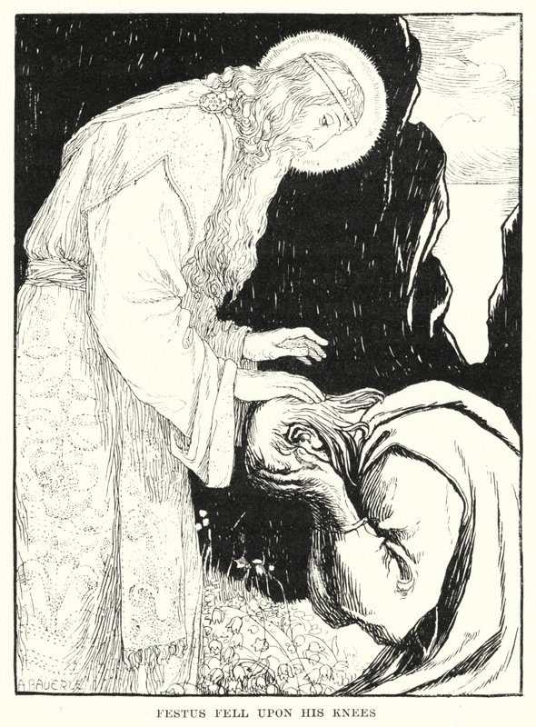 Festus fiel auf seine Knie von Amelia M. (attr.to) Bowerley or Bauerle