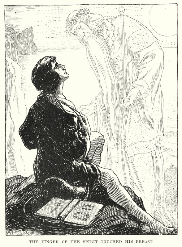 Der Finger des Geistes berührte seine Brust (Gravur) von Amelia M. (attr.to) Bowerley or Bauerle