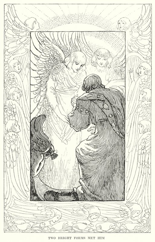 Zwei helle Gestalten trafen ihn (Gravur) von Amelia M. (attr.to) Bowerley or Bauerle