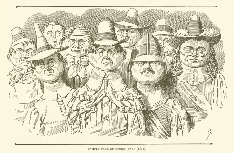 Beispielseite der Roundheads, 1642 von American School