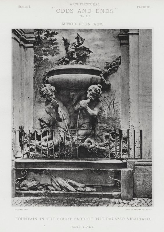 Brunnen im Innenhof des Palazzo Vicariato, Rom, Italien von American Photographer (after)