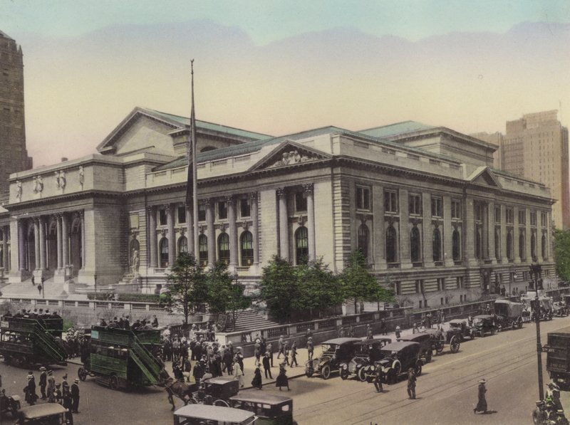 New York: Öffentliche Bibliothek, Fifth Avenue und West 42nd Street (Foto) von American Photographer (after)