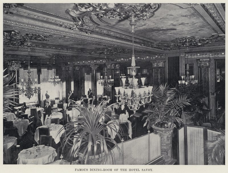 Berühmter Speisesaal des Hotel Savoy von American Photographer