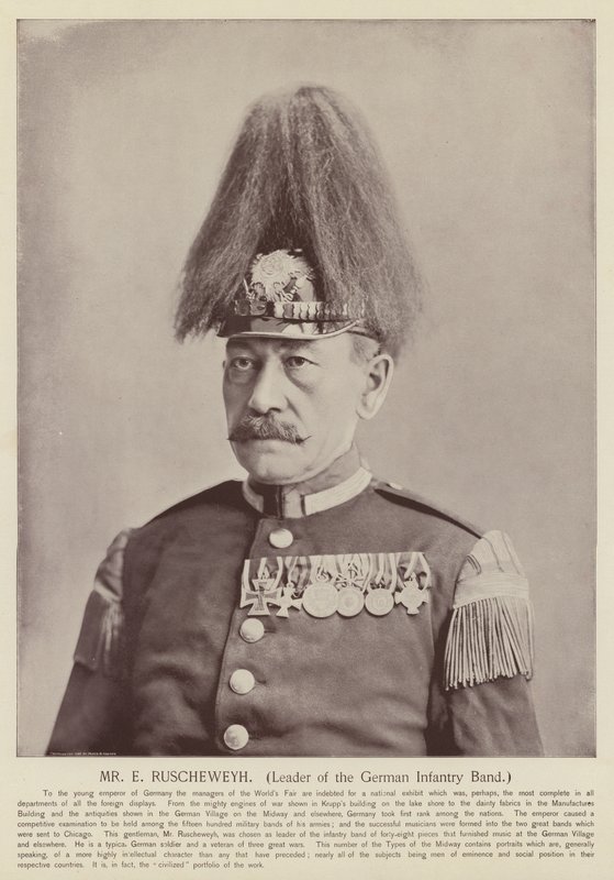 Herr E. Ruscheweyh, Leiter der deutschen Infanterieband von American Photographer