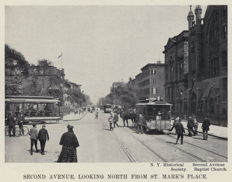 Second Avenue, Blick nach Norden von St Mark