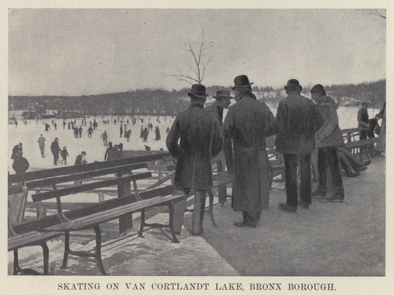 Schlittschuhlaufen auf dem Van Cortlandt Lake, Bronx Borough von American Photographer