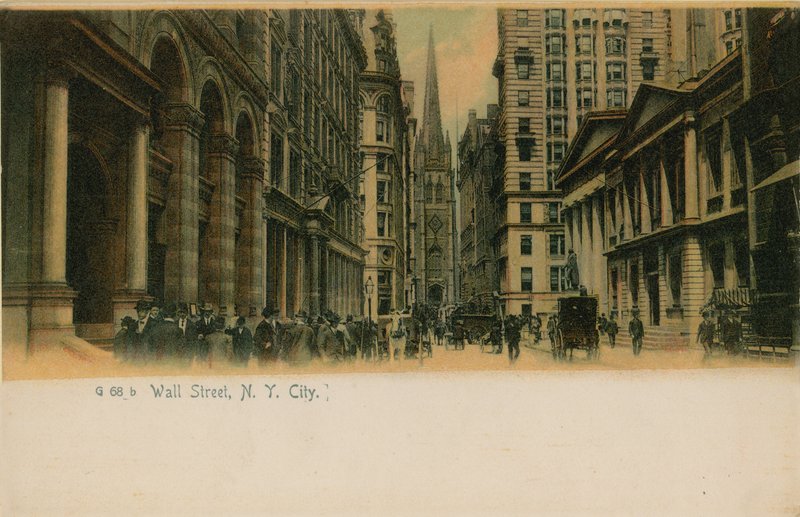 Wall Street, New York City. Postkarte von 1913. von American Photographer