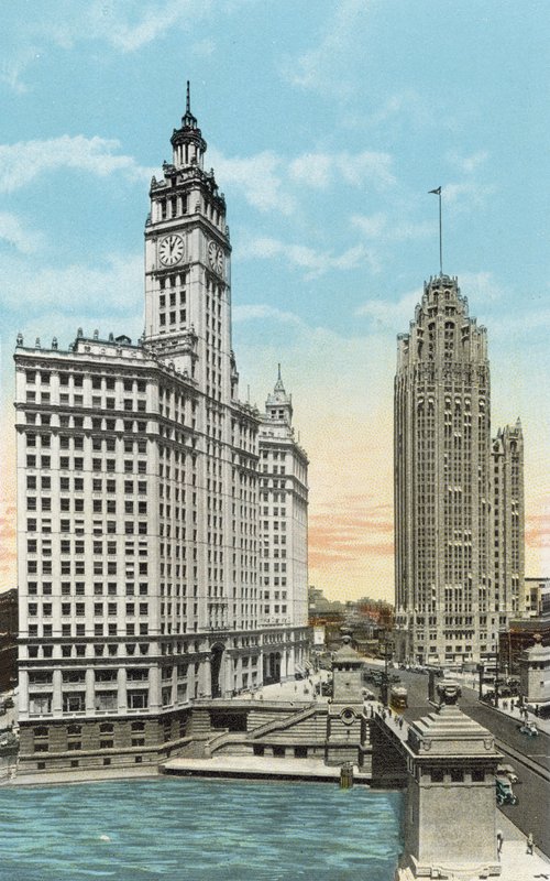 Wrigley Building und Tribune Tower von American Photographer