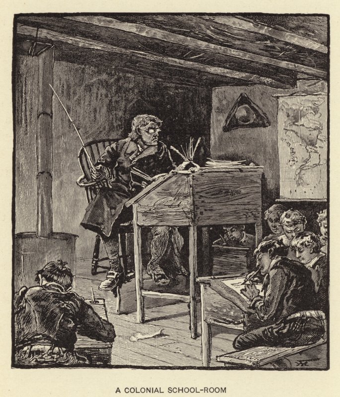 Ein koloniales Klassenzimmer von American School