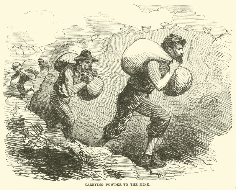 Pulver zum Minenstollen tragen, Juli 1864 von American School