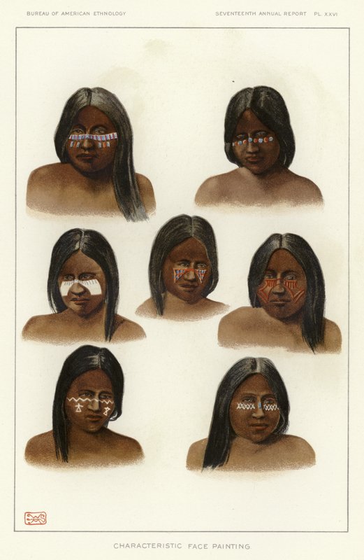 Charakteristische Gesichtsbemalung von American School