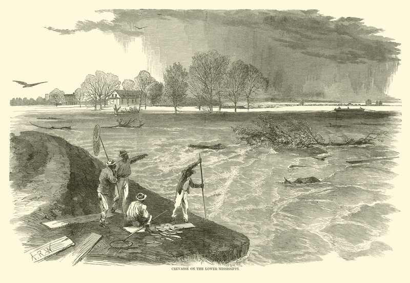 Crevasse am unteren Mississippi, 1862 von American School