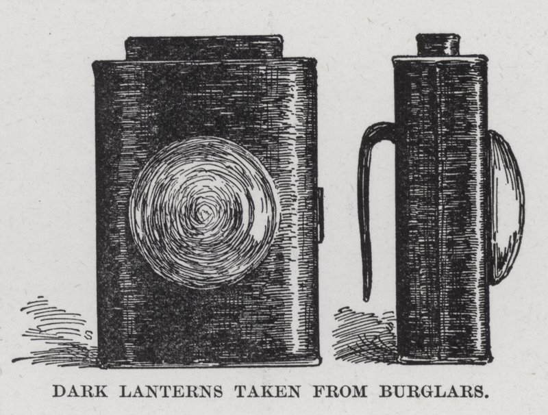 Dunkle Laternen von Einbrechern genommen von American School