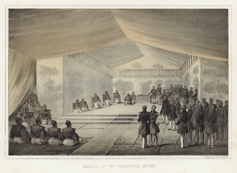Überreichung des Präsidentenbriefes, Kurihama, Japan, 14. Juli 1853 von American School