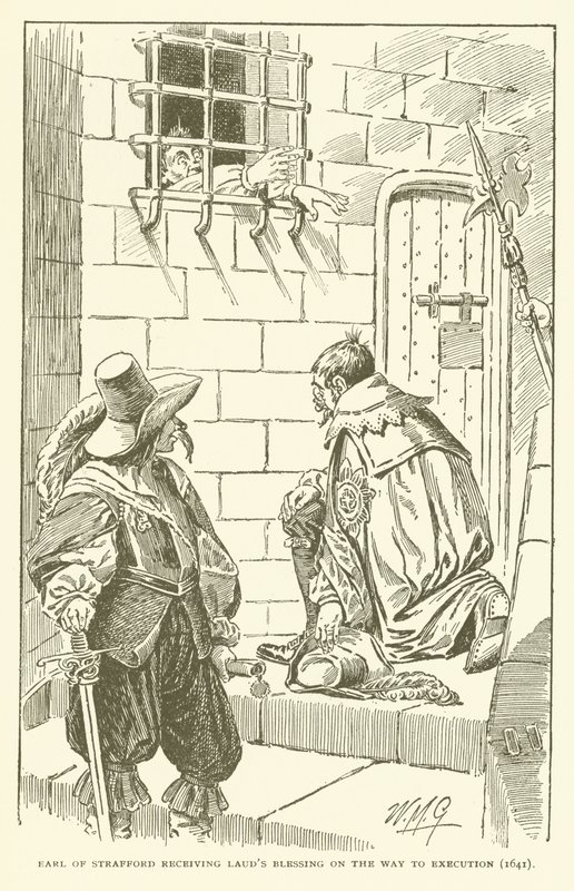 Earl of Strafford erhält Lauds Segen auf dem Weg zur Hinrichtung (1641) (Gravur) von American School