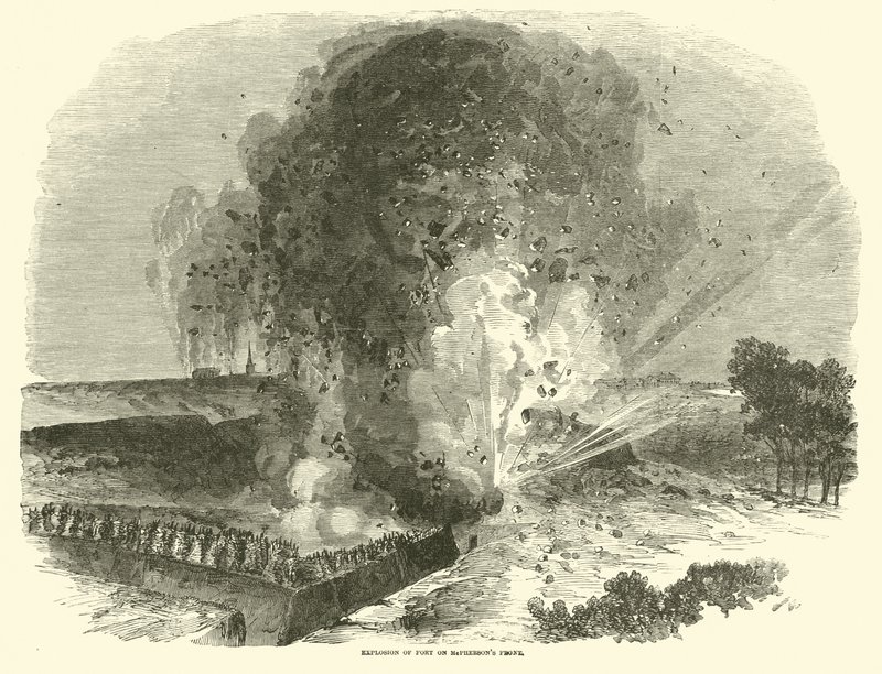 Explosion des Forts an McPhersons Front, Juni 1863 von American School