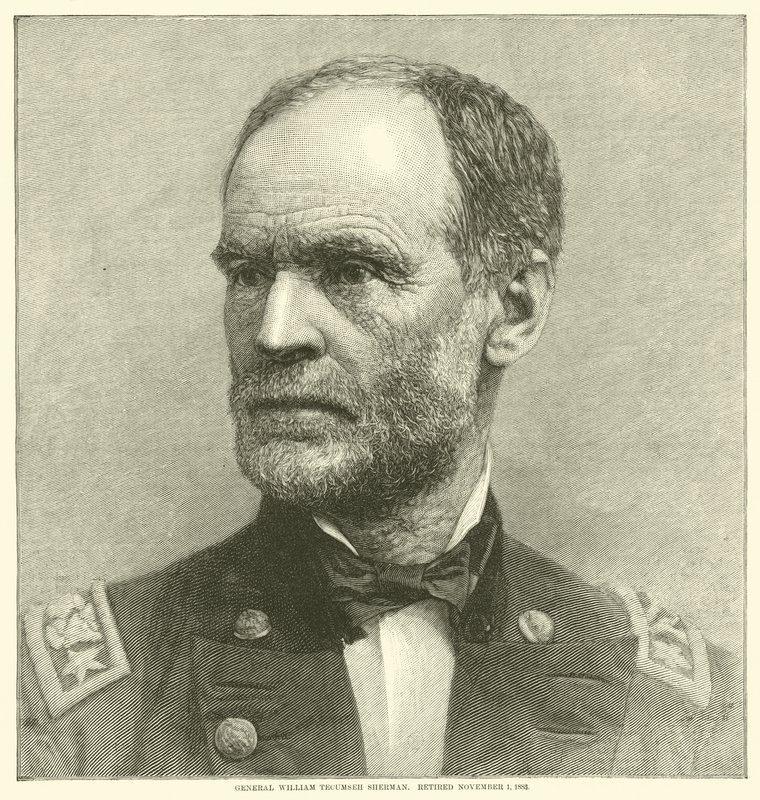 General William Tecumseh Sherman, im Ruhestand 1. November 1883, Mai 1864 von American School