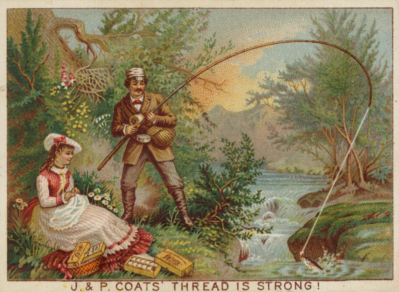 Herr angelt am Flussufer von American School