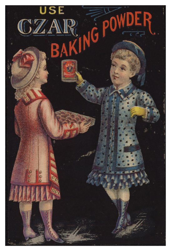 Mädchen hält eine Dose Backpulver von American School