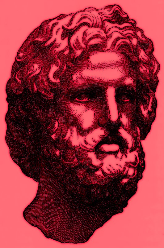 Kopf des Zeus, Illustration aus Geschichte Griechenlands von Victor Duruy, veröffentlicht 1890 von American School