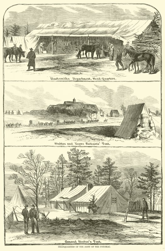 Hauptquartier der Armee des Potomac, Januar-April 1863 von American School