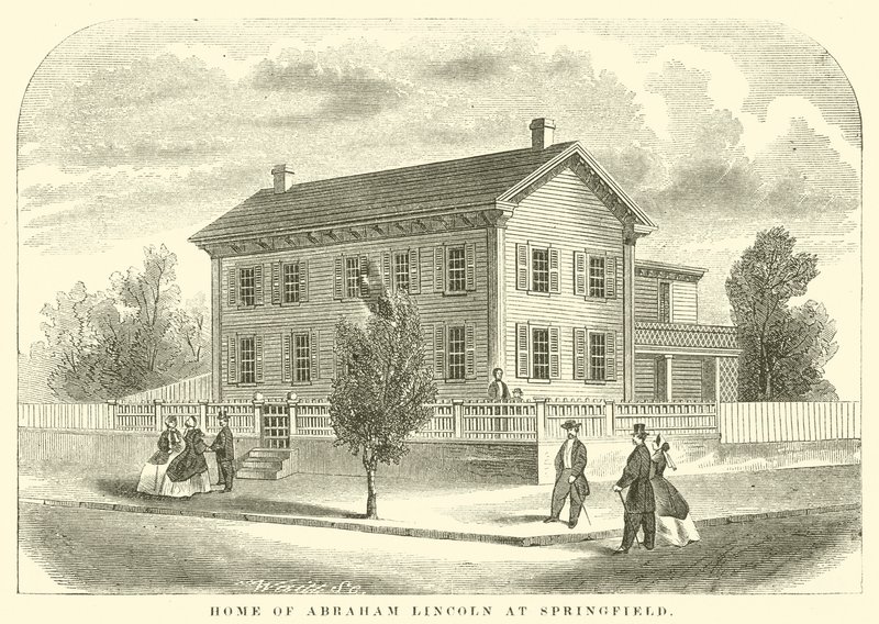 Heim von Abraham Lincoln in Springfield (Gravur) von American School
