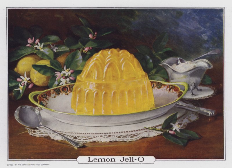 Lemon Jell-O, Werbung für die Genesee Pure Food Company, Le Roy, New York, USA von American School