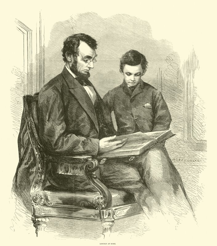 Lincoln zu Hause, April 1865 von American School
