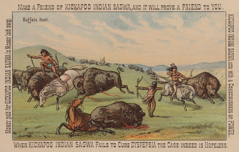 Indianer jagen Büffel von American School