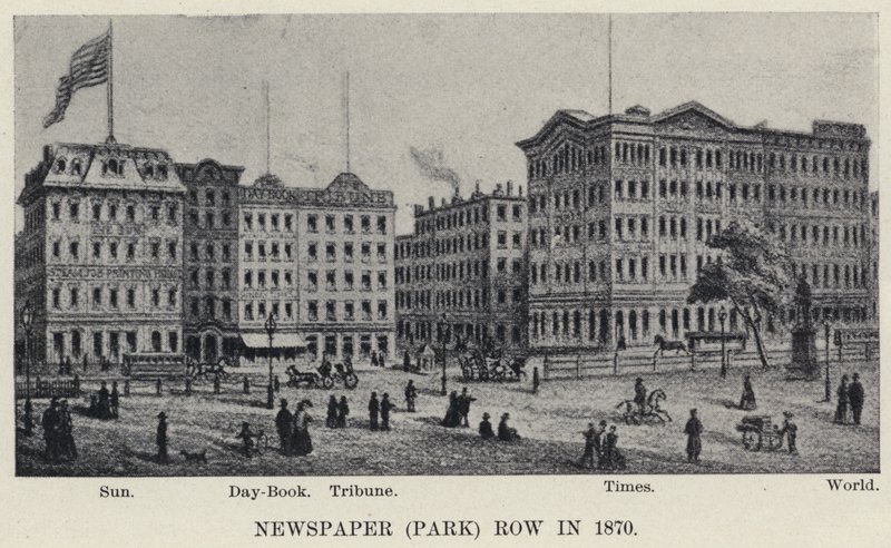 Zeitungsreihe (Park) im Jahr 1870 von American School