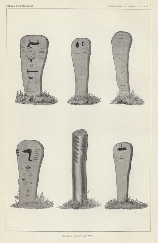 Ojibwa-Grabpfosten von American School
