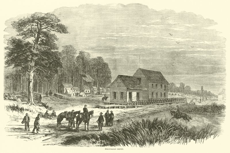 Pocotaligo Depot, Januar 1865 von American School