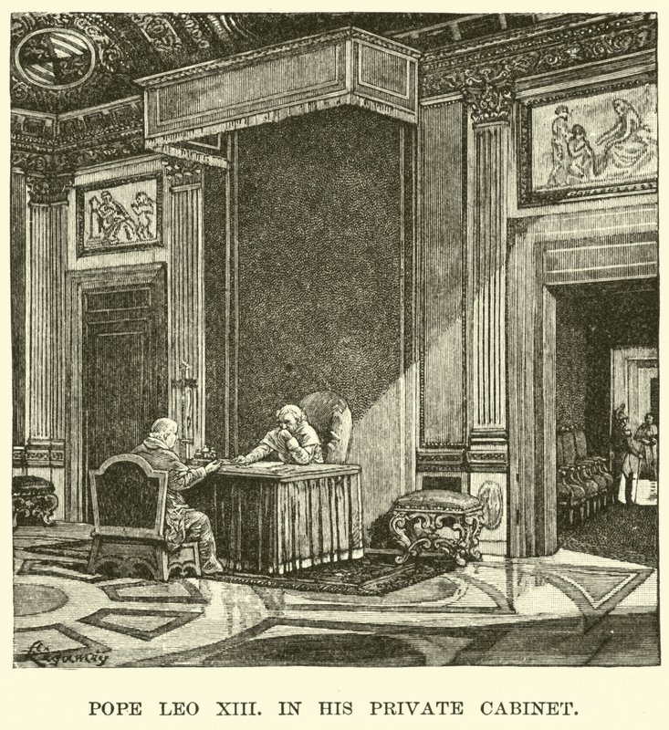 Papst Leo XIII. in seinem privaten Kabinett von American School