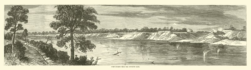 Port Hudson vom gegenüberliegenden Ufer, Mai 1863 von American School