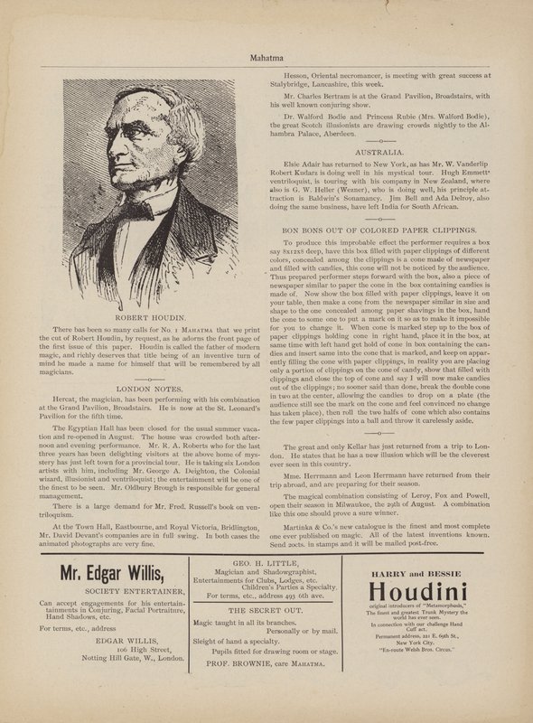 Robert Houdin, Werbungen von American School